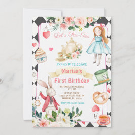 Alice Par-tea Floral Tea Birthday Girl Einladung
