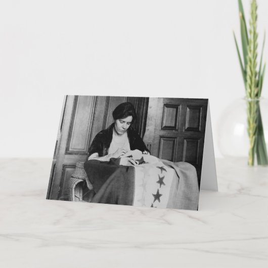 Alice Paul, Sewing Suffrage Flag, 1910er Karte (Vorderseite)