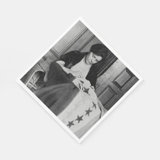 Alice Paul, Sewing Suffrage Flag, 1910er Serviette (Ecke)