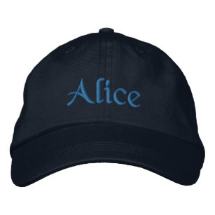 Alice Personalisiert bestickte Baseball Cap Blue Bestickte Baseballkappe