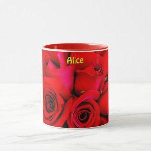 ALICE ~ Personalisierte Rose Buds Foto ~ Tasse
