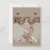 Alice & Pink Flamingo Sip & See Babydusche Einladung (Vorderseite)