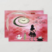 Alice & Pink Flamingo Wedding speichern das Datum Save The Date (Vorne/Hinten)