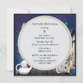 Alice & Pink Flamingo Wonderland Geburtstagsparty Einladung (Rückseite)