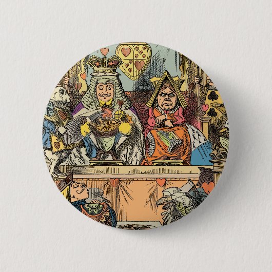 Alice Prozess des Herzbuben Vintage Button (Vorderseite)