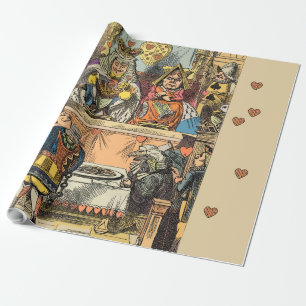 Alice Prozess des Herzbuben Vintage Geschenkpapier