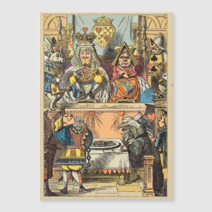 Alice Prozess des Herzbuben Vintage Magnetkarte