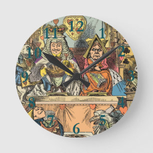Alice Prozess des Herzbuben Vintage Runde Wanduhr