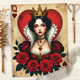 Alice Queen of Hearts Rose Scrapbook Paper