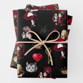 Alice Queen of herzen Schwarz-Rot-Set Geschenkpapier Set (Beispiel)