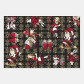Alice Queen of herzen Schwarz-Rot-Set Geschenkpapier Set (Vorderseite 2)
