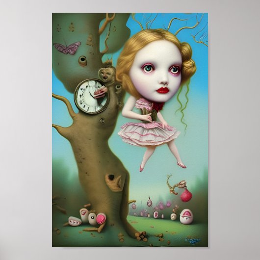 Alice - Quirky Surreal Pop Art Poster (Vorne)