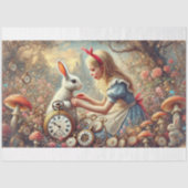 Alice Rabbit Fantasy Mushroom Woodland Decoupage Seidenpapier (Vorderseite)
