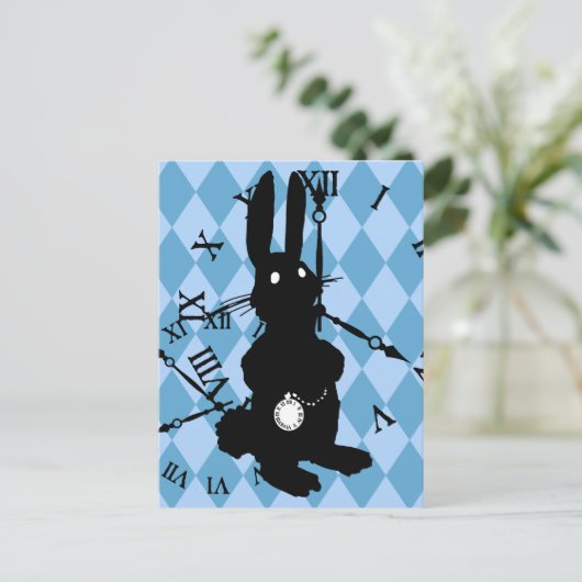 Alice Rabbit Late Postkarte (Stehend Vorderseite)