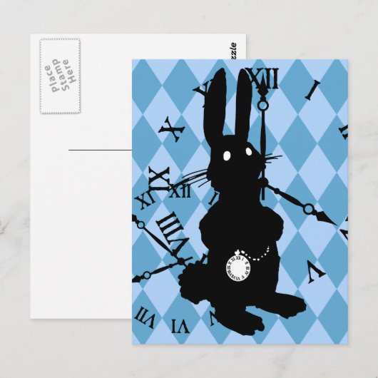 Alice Rabbit Late Postkarte (Vorne/Hinten)