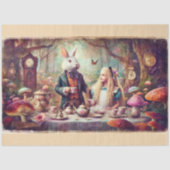Alice & Rabbit Storybook Tea Party Decoupage Seidenpapier (Vorderseite)