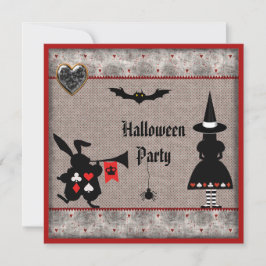 Alice & Rabbit Wonderland Halloween-Party Invites Einladung