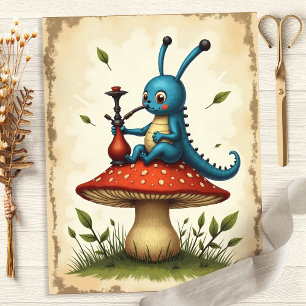 Alice Raupe Wasserpfeife Scrapbook Papier