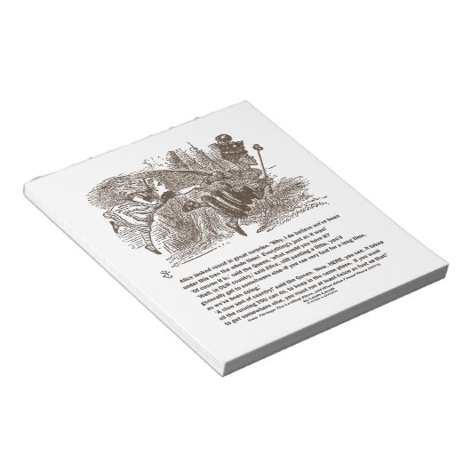 Alice Red Queen Bleibe am gleichen Ort Notizblock (angewinkelt)