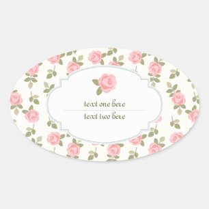 Alice Romantisches Vintage-Rosen-Geschenk-Tag Ovaler Aufkleber