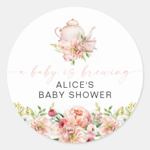ALICE Rosé-Blüten-Babytanz-Teeparty-Geschenk Runder Aufkleber