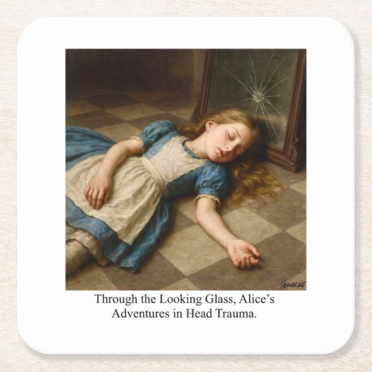 Alice’s Adventures in Head Trauma Rechteckiger Pappuntersetzer (Vorderseite)
