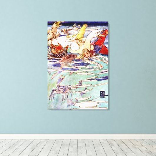 Alice Schwimmen Im Pool der Tränen im Wunderland Leinwanddruck (Insitu (Holzboden))
