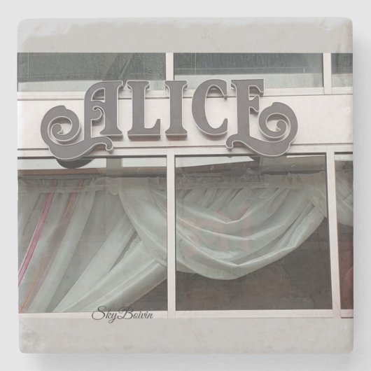 Alice-Shop Steinuntersetzer (Vorderseite)