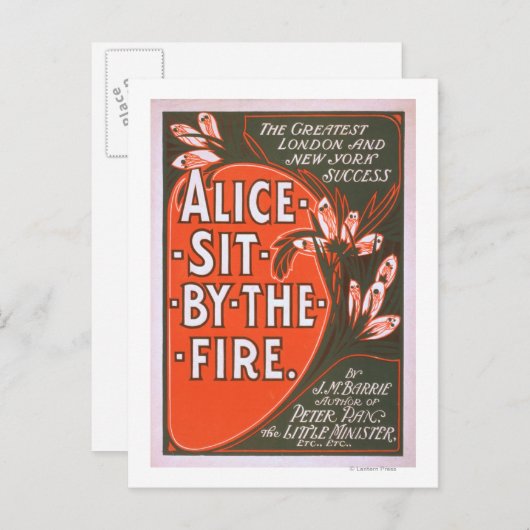Alice Sit by Fire Great London Play Poster Postkarte (Vorne/Hinten)