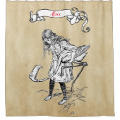 Alice spielt Krokett mit Flamingo Duschvorhang (Vorderseite)