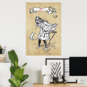 Alice spielt Krokett mit Flamingo Poster (Heimbüro)