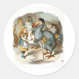 Alice spricht mit dem Dodo Runder Aufkleber