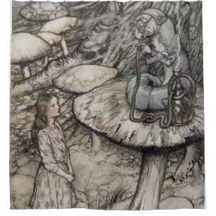 Alice spricht mit der Raupe Duschvorhang