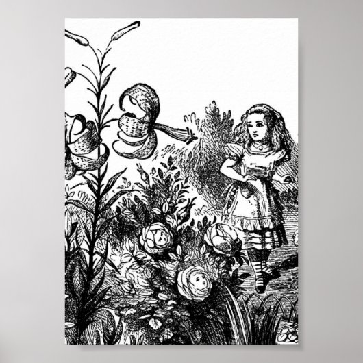 Alice spricht mit Garden-Blume Poster (Vorne)