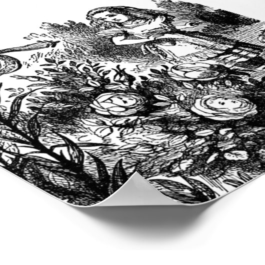 Alice spricht mit Garden-Blume Poster (Ecke)