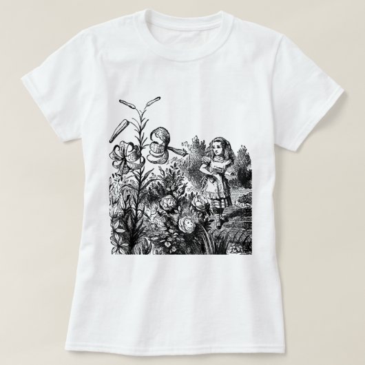 Alice spricht mit Garden-Blume T-Shirt (Design vorne)