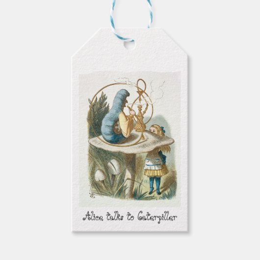 Alice spricht mit Raupe Geschenkanhänger (Vorderseite)