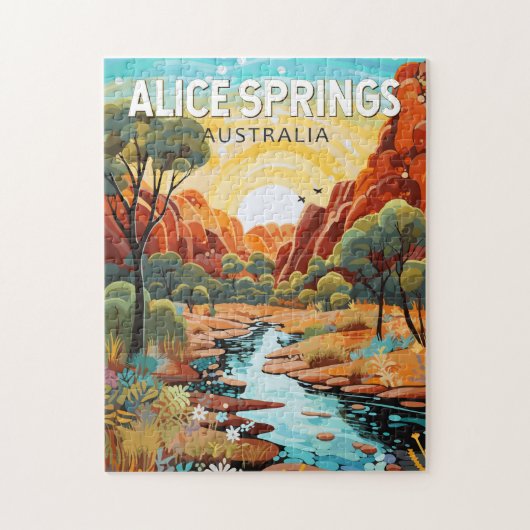 Alice Springs Australia Reisen Art Vintag Puzzle (Vertikal)