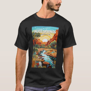 Alice Springs Australia Reisen Art Vintag T-Shirt