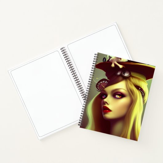 Alice Steampunk AI Generated Spiral Notebook Notizblock (Innenseite)