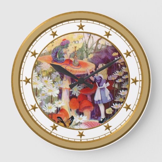 Alice sucht Rat von der Raupe Große Wanduhr (Vorderseite)