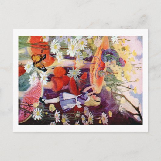 Alice sucht Rat von der Raupe Postkarte (Vorderseite)