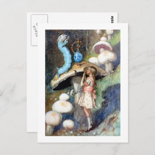 Alice Sucht Rat von der Raupe Postkarte (Vorne/Hinten)