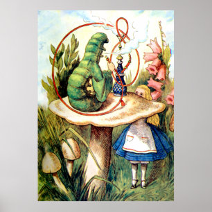 Alice sucht Rat von einer Raupe Poster