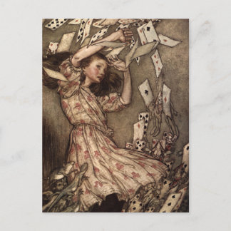 Alice Swarmed durch Kartenspielen Postkarte