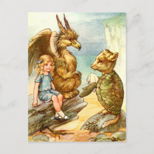 ALICE TALKE MIT DEM GRIFFIN UND DER MOCK TURTLE POSTKARTE