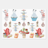 Alice Tea Party Design Geschenkpapier Set (Vorderseite)