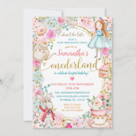 Alice Tea Party Erstgeburt Whimsical Einladung