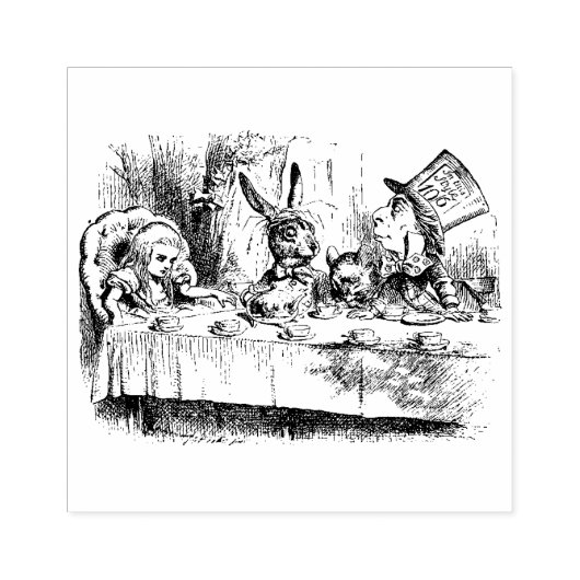Alice Tea Party Gummistempel (Prägung)