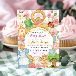 Alice Tea Party Kinderdusche Einladung